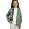 thumbnail image 3 of KAUOD Kids Corduroy Shackets Jackets Front Pockets Button Long Sleeve Coats Boys Girls Plain Soft Collar Shirt Clothes, 3 of 9