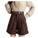 thumbnail image 1 of Pantalones cortos de pierna ancha de verano para mujer, pantalones cortos holgados de cintura alta para viajes y banquetes para niñas, ropa de Prendas para la parte inferior del cuerpo Marrón S Minnieouse AP019284-01, 1 of 6
