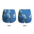 thumbnail image 3 of Gukieu Hibiscus Flowers Calm Water Print Women's Sports Shorts with Drawstring Elastic Waistband for Running, Yoga, Fitness-Large, 3 of 7