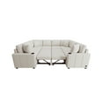 thumbnail image 6 of Harper & Bright Designs Sectional Sofa with Pull Out Bed, Convertible Sofa Sleeper with Storage Ottoman, Chenille U-shaped Sectional Sofa with Cup Holders for Living Room, 108.7", Beige, 6 of 17
