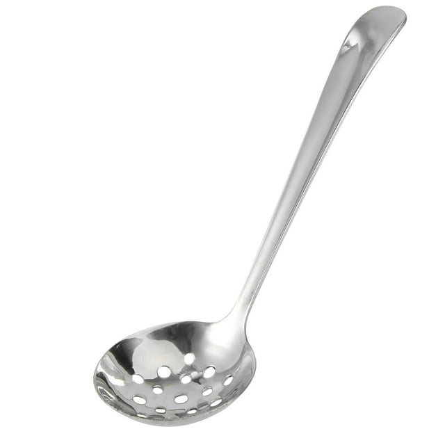 SHISUYAN Durable 304 Stainless Steel Soup Spoon Round Large Hot Pot Spoon Colander Long Handle Kitchen Cutlery