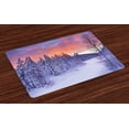 thumbnail image 1 of Ambesonne Winter Place Mats Set of 4, Frozen River Sunrise, Standard Size, Multicolor, 1 of 4