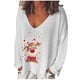 thumbnail image 2 of Pntutb - Camiseta de manga larga con cuello en V y estampado informal para mujer Pntutb Pntutb-2185, 2 of 6