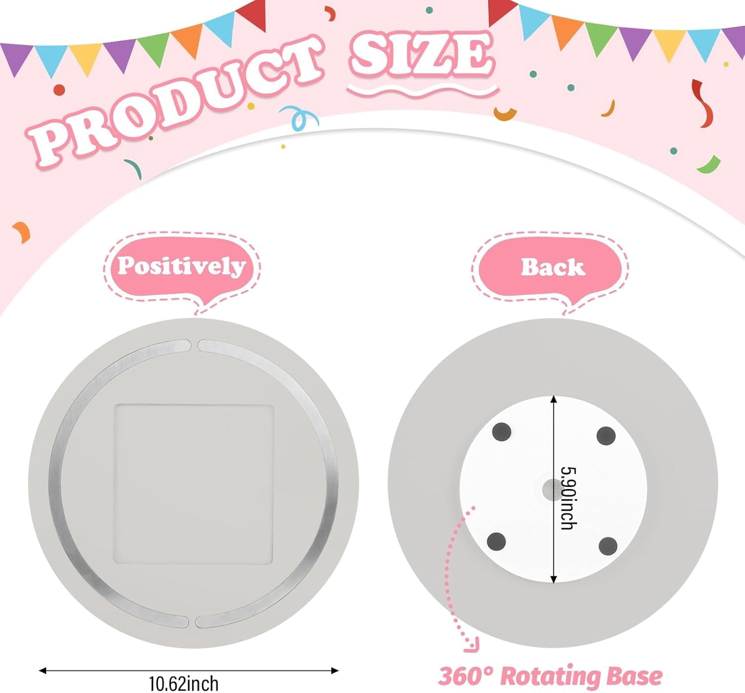 360° Round Turntable for Tonies Box Organizer Storage Shelf Wall Mounted, Magnetic Floating Shelves for Toniebox Generation 1 & 2 Player Tonies Figures, Display Collection 10~20 Characters (Gray)