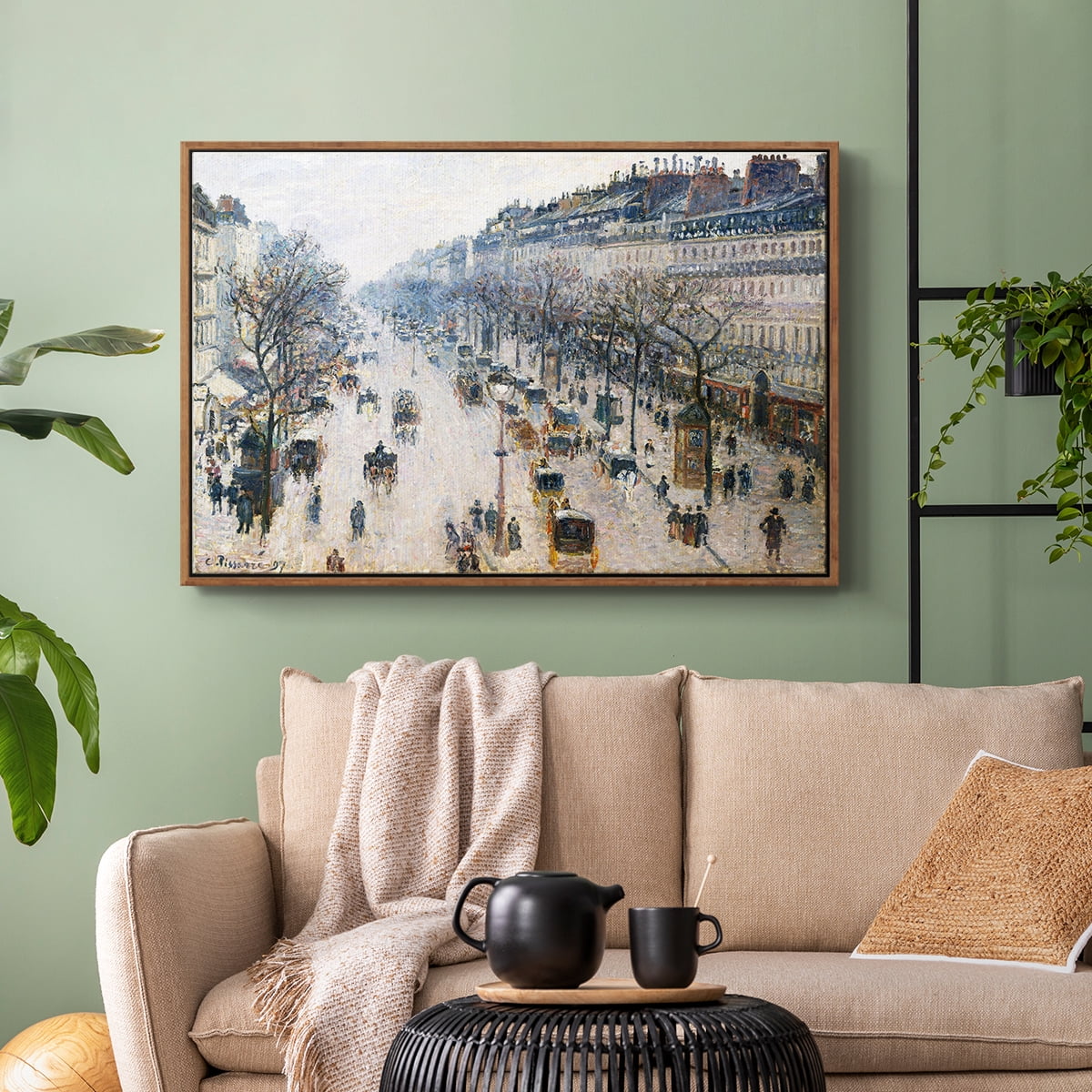 Vintage Landscape-CCC By Wexford Home Framed in Walnut Wood Gallery Wrapped Canvas 17 in. x 25 in.