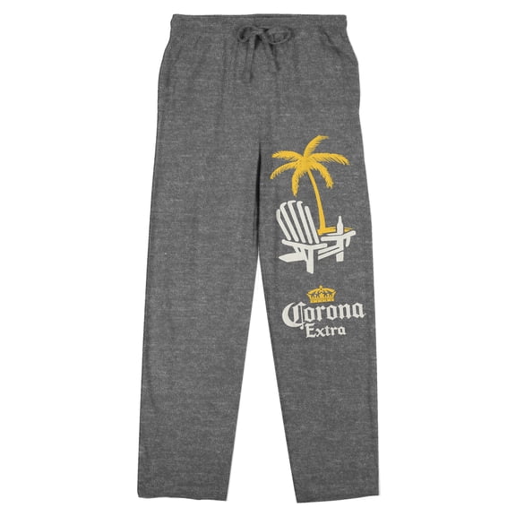 Corona Extra Palm Tree and Beach Chair Women's Heather Gray Sleep Pajama Pants-Medium