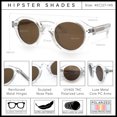 thumbnail image 5 of SA106 Round Thick Horn Rim Polarized Sunglasses Retro Hipster UV400 TAC Lens / Clear Frame - Brown Lens, 5 of 7