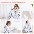 thumbnail image 4 of Kipswiaza Panda Print Wearable Blanket Hoodie - Oversized Sherpa Fleece Hooded Blankets Sweatshirt, Cozy Gift for Women, Men, Teens (Light Grey), 4 of 7