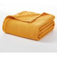 thumbnail image 3 of EMME Cotton Throw Blanket 100% Cotton Muslin Blanket for Couch Bed Breathable Lightweight Gauze Blankets (Mustard Yellow, 55"x75"), 3 of 6