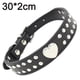 thumbnail image 2 of Collar de perro de cuero con remache de corazón brillante de diamantes de imitación de 2 filas para tamaño pequeño, 2 of 5