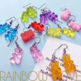thumbnail image 2 of (1 Par De aretes con colgante De oso De dibujos animados) (pendientes De boda para mujer) (pendientes largos Elegantes, 2 of 4