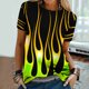 thumbnail image 5 of Blusa de manga corta con cuello redondo y estampado de llamas para mujer Pompotops hkajfhjk460410, 5 of 9