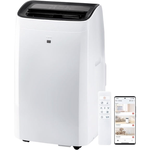 Restored TCL H10P36W 10,000 SACC BTU (ASHRAE 14,000 BTU) Smart Portable Air Conditioner, Fan & Dehumidifier, 450 Sq. Ft, 3-Speeds, Remote Control