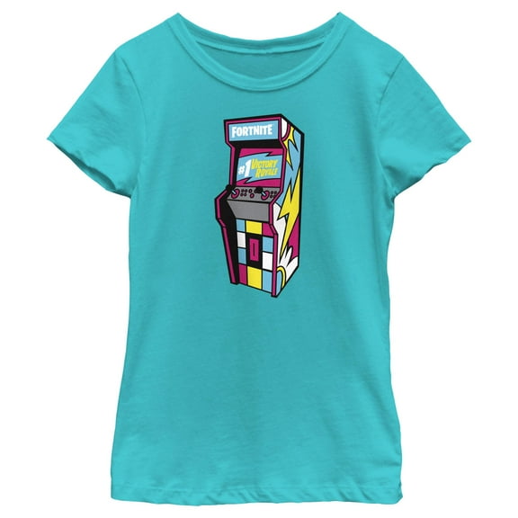 Girl's Fortnite Retro #1 Victory Royale Arcade  Graphic Tee Tahiti Blue Large
