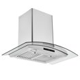 thumbnail image 1 of Ancona 30” Convertible Wall-Mounted Glass Canopy Range Hood in Stainless Steel, 1 of 6