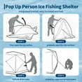 thumbnail image 6 of Lumiparty Pop Up Ice Fishing Tent with 49Ft LED Light Strip, Windproof Portable Hub Design, Fits 3-4 People, Red, 6 of 8