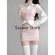 thumbnail image 4 of Trajes de punto elegantes para mujer, ropa de fiesta de estilo coreano, conjunto de 3 piezas, suéter, chaleco y minifalda para oficina, Otoño, 2023, 4 of 4