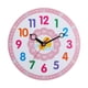 thumbnail image 1 of Reloj analógico silencioso para niños, reloj de aprendizaje para niños, reloj de pared educativo de rosa para decoración de habitaciones,, 1 of 9