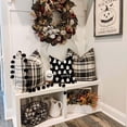 thumbnail image 5 of Halloween Throw Pillow Covers 18x18 Set of 2 Black and White Ghost Decor Spooky Halloween Decorations Outdoor Indoor Cute Decorative Cushion Cases for Home Living Room Sofa Couch, 5 of 6