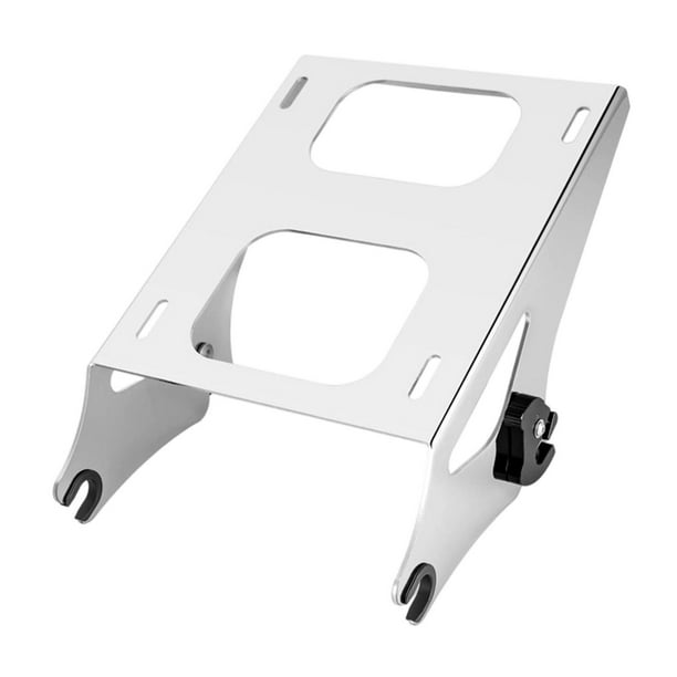 Maleta con soporte trasero, almacenamiento adicional, cromado, desmontable, resistente, color negro Cromo