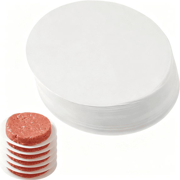 CCOCC 500Pcs 5" Hamburger Patty Paper Round, Parchment Papers Sheets Burger Press Papers, Non Stick Parchment Paper for Food, Pre-Cut Patty Parchment Paper Rounds for Baking Meat Storage