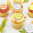 thumbnail image 4 of 10 Pcs Round Mirror Engraved Cake Toppers Happy Birthday Acrylic Cupcake Toppers, 4 of 15