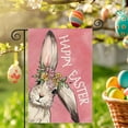 thumbnail image 2 of Bfogop Happy Easter Eggs House Flag Double Sided Rabbit Bunny Spring Floral Birds Burlap Yard Flag House Holiday Farmhouse Outside Outdoor Decoration 12x18 Inch, 2 of 6