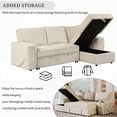 thumbnail image 3 of Modern Minimalist Polyester Sleeper Sectional Sofa 96.1Wx59.3Dx37.4H with Storage & Cup Holders, 3 of 26