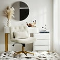 thumbnail image 2 of Adjustable Modern Swivel Velvet Desk Task Chair for Makeup Vanity Ivory, 2 of 8