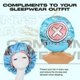 thumbnail image 5 of Anime Durag and Silk Bonnet 2pcs Set for Men Women, Silky Design Satin Fabric Comfort Compression, Tony Blue, 5 of 7