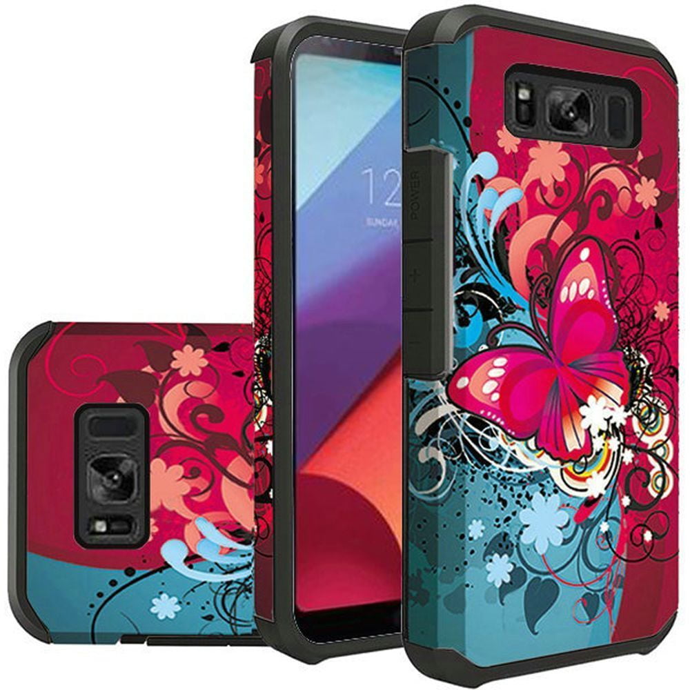 Samsung Galaxy S8 Active Case By Insten Butterfly Bliss Dual Layer [shock Absorbing] Hybrid