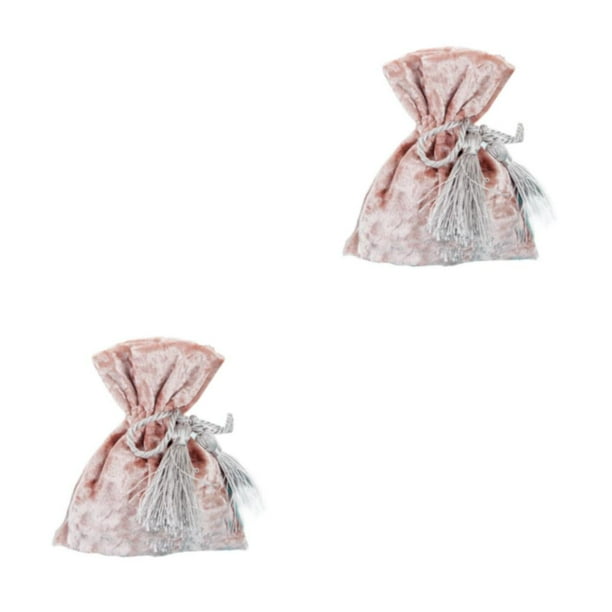 Advancent Candy Drawstring Bag Festival Holiday Boda Chocolates Galletas Favores Galleta Presente Regalos Paquete Bolsa Niños Rosa 2Conjunto