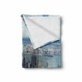 thumbnail image 2 of Modern Soft Flannel Fleece Blanket, Aerial View of Manhattan Skyline High Skyscrapers Business Center USA Landscape, Cozy Plush for Indoor and Outdoor Use, 50" x 70", Pale Blue Grey, by Ambesonne, 2 of 6