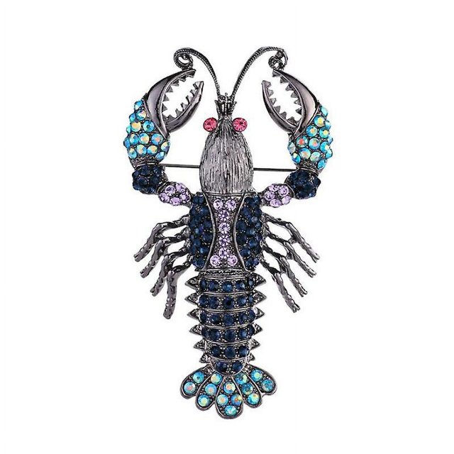 Broches de langosta de moda con diamantes de imitación que no se decoloran, ideales como regalo festivo para hombres y mujeres.