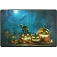thumbnail image 4 of SKYSONIC 72x48in Halloween Night Pumpkins Area Rug, Jack-O'Lantern Non-Slip Floor Carpet for Indoor Living Dining Room and Bedroom Area, 4 of 7