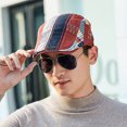 thumbnail image 4 of WITHMOONS Mens Newsboy Flat Hat Cotton Patchwork Cabbie Catsby Buckle Adjustable Cap YZ30116 (Red), 4 of 4
