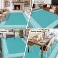 thumbnail image 6 of Turquoise Large Area Rugs for Bedroom Living Room, Soft Non Slip Carpet Bedside Rug, Geometric Boho Ethnic Tile Chic Monochrome Rectangular Floor Cover Kitchen Accent Rug 5'x8' for Dining Room/Office, 6 of 9