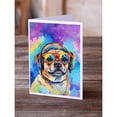 thumbnail image 2 of Pug Hippie Dawg Greeting Cards Pack of 8 7 in x 5 in, 2 of 3