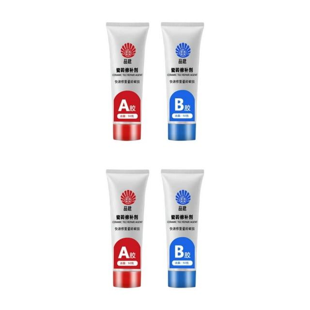 Thinsony Fast-Acting 2x Tile Repair Agent for Shower and Kitchen Ceramic Repair Paste White 50ml 2Set