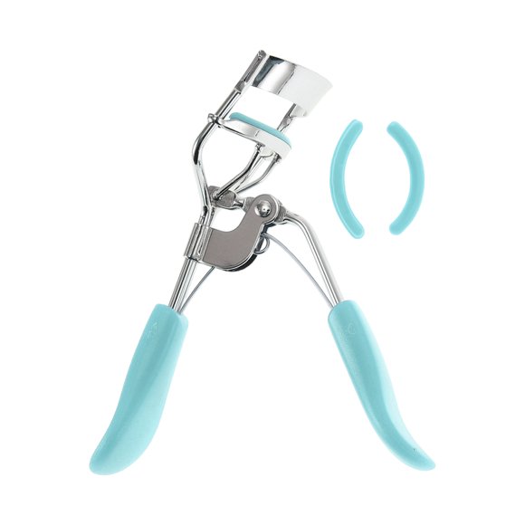 Rizador de pestañas de mango plano para mujeres Unique Bargains 1 Pc para viajes de negocios, ligero, acero al carbono PS azul