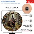 thumbnail image 3 of Wooden Bear Wall Clock Nature Decor for Home 10-Inch Silent Wooden Wall Clock, Battery Operated (AA Batteries Not Included), Artistic Home Decor, 3 of 7