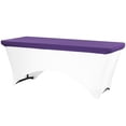 thumbnail image 1 of 1 Pc, Spandex Table Topper/Cap 6 Ft Rectangular - Purple For Weddings, Baby Showers, Graduation Parties, Bridal Showers, Anniversary Parties, Banquets, Galas, Birthday Parties, Seminars, Catering, 1 of 1