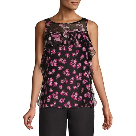 - Flounce Side Floral Top