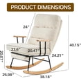 thumbnail image 3 of Glider Chair, Modern Teddy Gliding Rocking Chair with High Back, Retractable Footrest, and Adjustable Back Angle for Nursery, Living Room, and Bedroom (Beige), 3 of 8