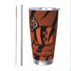 thumbnail image 1 of Taza térmica duradera de acero inoxidable 304 con tapa y pajita con temática del equipo de fútbol de Bengals Taza térmica de acero inoxidable de 20 oz Taza para automóvil Adecuada para bebidas frías, 1 of 8