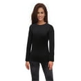 thumbnail image 6 of Women's Compression Shirts Long Sleeve Yoga Baselayer Athletic Running T Shirt Black-white,S, 6 of 6