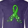 thumbnail image 4 of Inktastic Mental Health Awareness Ribbon with Green Hearts Long Sleeve T-Shirt, 4 of 5