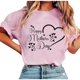 thumbnail image 1 of Tops de Manga Corta de Verano para las Mujeres Imprimir Blusa de Cuello Redondo, Moda Ligera de Poliéster Spandex, 1 of 4