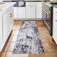 thumbnail image 2 of Garvee 2'x6' Modern Abstract Runner Rug with Non-Slip TPR Backing, Washable Rug Soft Thin Printed Indoor Carpet for Hallway Bedroom Kitchen, Light Gray, 2 of 6