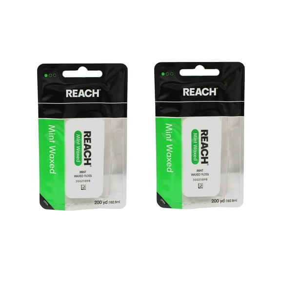 Reach Dental Floss, Waxed, YPF5 Mint, 200 Yard (Pack of 2)